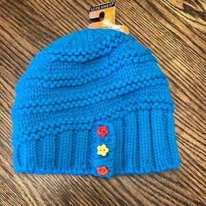 NEW SCREAMER KIDS WINTER HAT, color blue/green